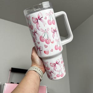Coquette 40oz tumbler, Bows quencher, Coquette custom tumbler