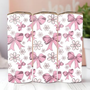 Copo de 20 onças com laços Coquette: Copo de aço inoxidável feminino
