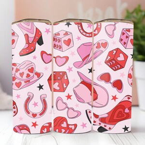 Retro Valentine 20oz tumbler, Cowgirl custom tumbler, Girly custom stainless tumbler