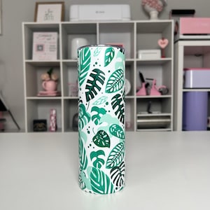 Plant Lover 20oz tumbler, Plant quencher, Monstera Plant 20oz custom tumbler