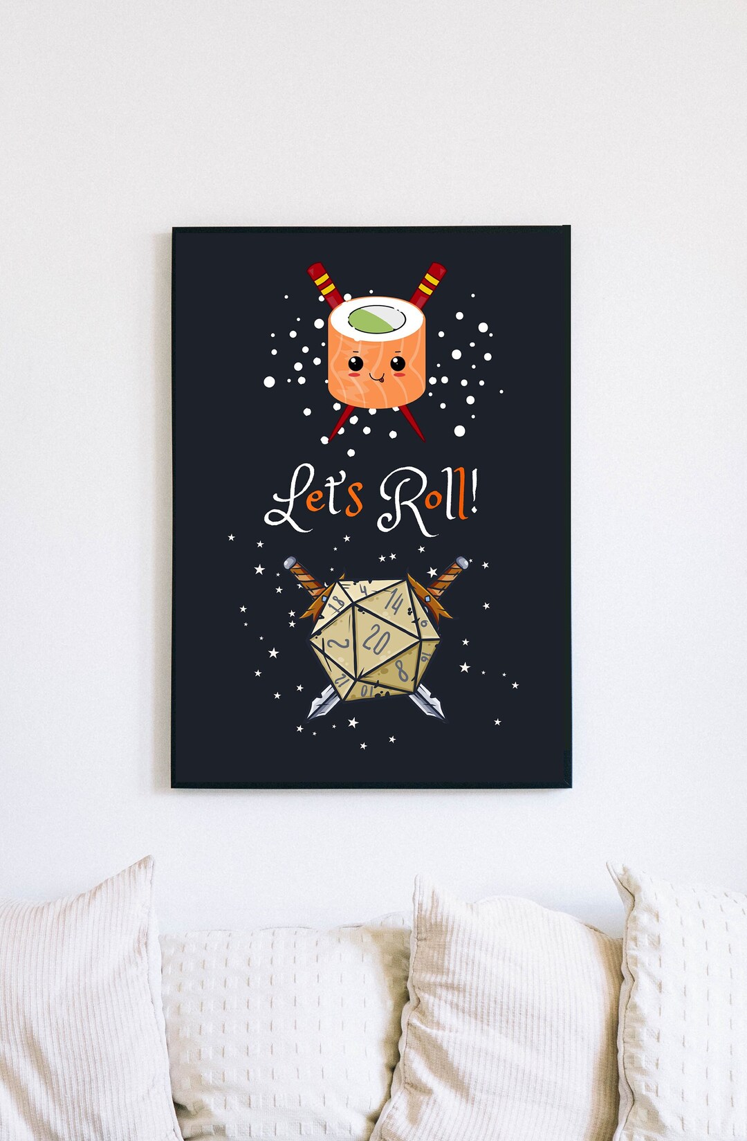Let S Roll Funny Gaming Wall Art Print Funny Home Decor Poster