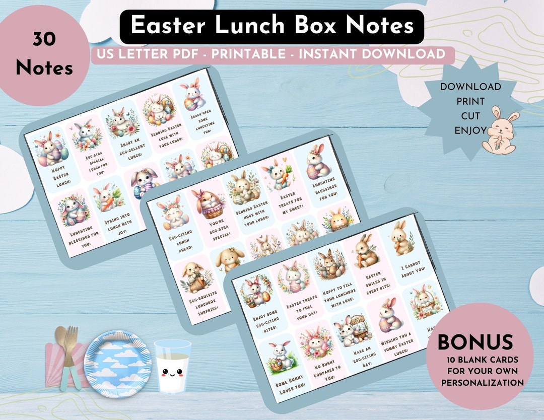 Easter Lunchbox Printables | Printable Kid Notes | Positive ...