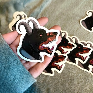 Autocollant en vinyle 3 po. Chien de l'enfer