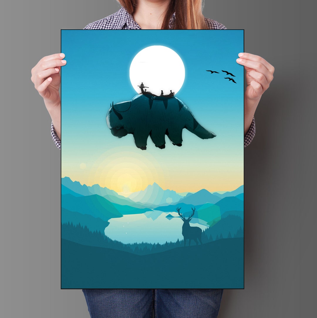 Avatar the Last Airbender Poster, Appa Art Print, ATLA Home Decor - Etsy