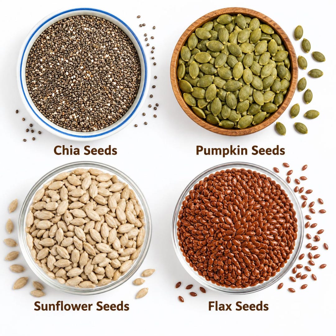 Healthy Seeds Selection | Sunflower, Pumpkin, Chia & Flax Seeds | Super ...