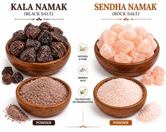 Rock Salt Selection: Sendha Namak(Rock salt), Kala Namak( black salt ) (Whole & Powder)