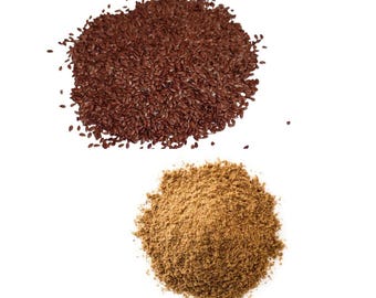 Flax Seeds without Roasted and Powder | Alsi Seeds Whole & Ground | Linseed Powder | Cooking, Smoothie and Baking Ingredient