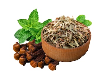 Spearmint Clove Lemongrass Tea | Caffeine-Free Mint Citrus Blend (Hot/Iced)