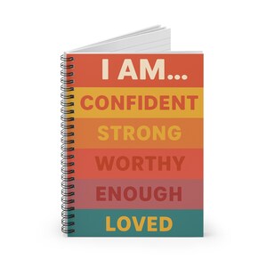 Empowerment Spiral Notebook - Affirmations for Confidence, Strong, Worthy, Loved, Self-Care Journal, Gift for Her, Motivational Writing