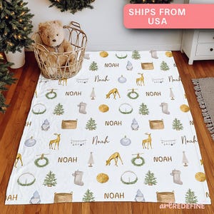 Personalisierte Rentier Weihnachtsdecke für Kinder,Kinderzimmer Decke,Kinderwagen Decke,Kinderwagen Decke,Kinderwagen Decke,Kinderwagen Decke,Babypartygeschenk,Babypartygeschenk
