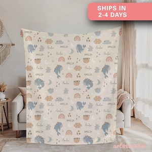 Personalized baby blanket,custom name newborn gift,personalized baby shower gift,stroller blanket,nursery decor,gift for kids,whale plush