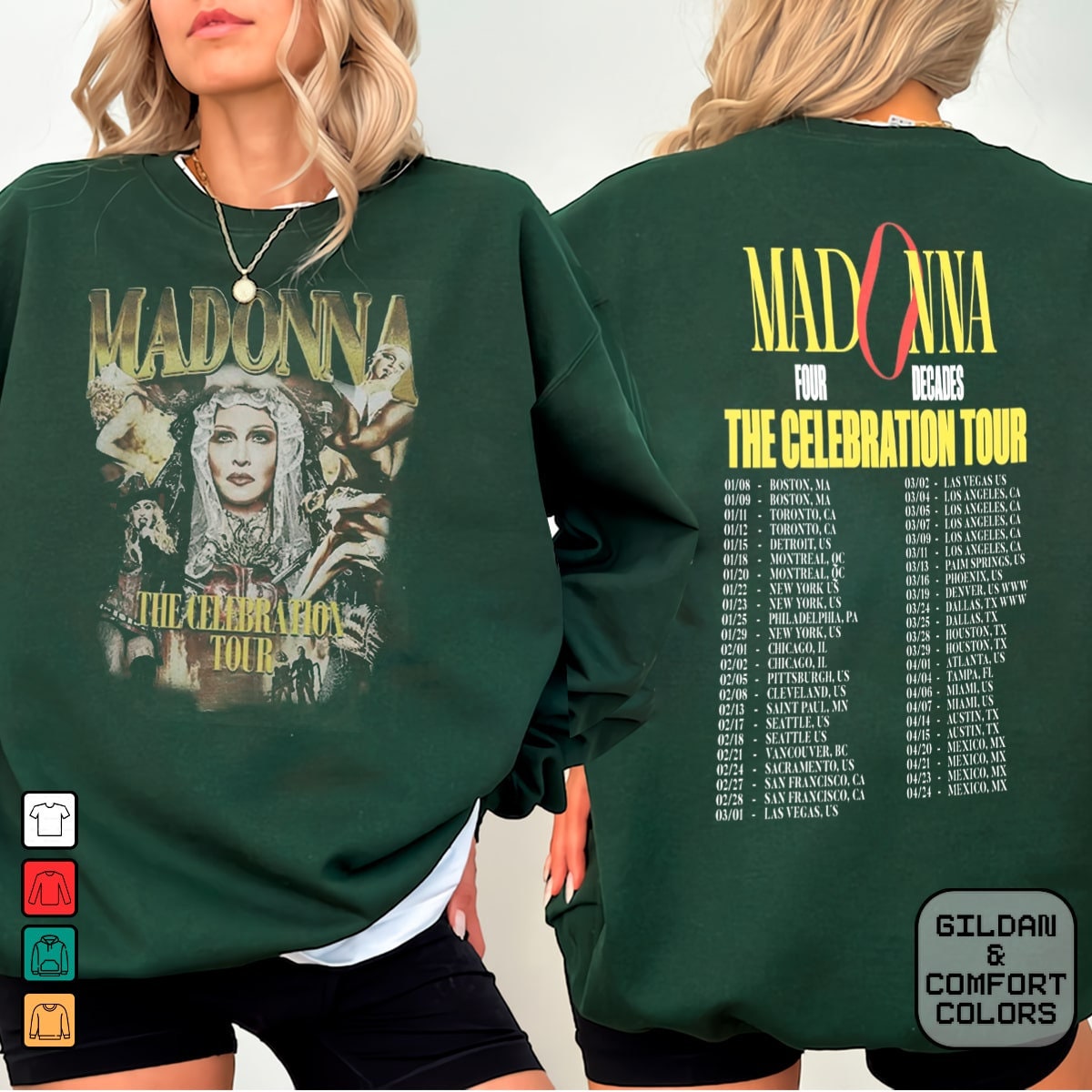 Graphic Madonna 2024 Tour T-Shirt, Madonna Concert Sweatshirt