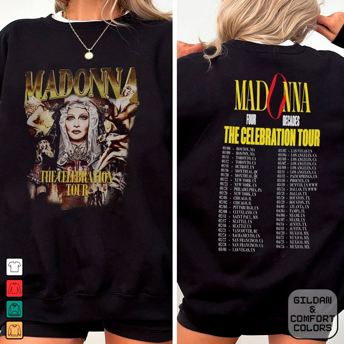 Graphic Madonna 2024 Tour T-Shirt, Madonna Concert Sweatshirt