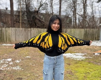 Monarch Butterfly Sweater Knitting Pattern crochet | Butterfly Pullover PDF | Nature Inspired Sweater Pattern Size\S,M,L