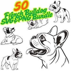 French Bulldog SVG | Cute Dog Clipart for Cricut, Silhouette, Sublimation | Pet Lover T-shirt Design PNG