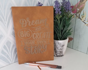 Positive Affirmation A5 Note Book, 80 Sheet Ruled 100% Recycled Paper Student Writing Pad, Dream Big and Write your Story Motivational Book