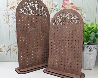 Wooden Jewellery Display Stand  In Dark Oak Earring Holder for Craft Fairs, Set of 2/Individual Portable Plywood Earring Holder.