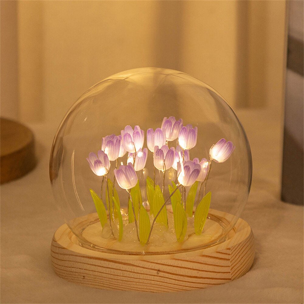 Handgemachte TulpenBlumenKugelLampe Tisch und NachttischNachtlicht
