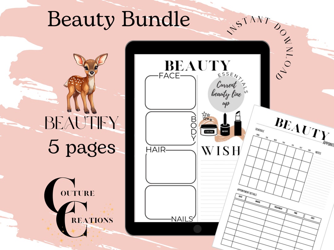 BEAUTIFY | Beauty Planner | Printable and PDF Fillable | Stylish Design ...