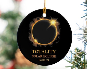 Total Solar Eclipse Ornament, Solar Eclipse Ornament, Total Solar Eclipse Gift, Solar Eclipse, Solar Eclipse 2024 Ornament, April 8th