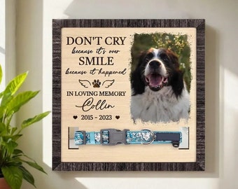 Personalized Dog Memorial Collar Holder Sign, Dog Memorial Frame For Loss Of Dog, Custom Pet Memorial Frame, Pet Memorial Sign Collar