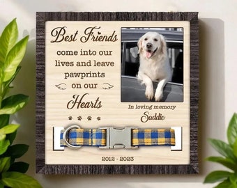 Pet Memorial Dog Collar Holder, Dog Loss Memorial Frame, Dog Memorial Frame,Dog Collar Holder,Dog Memorial Sign Collar,Custom Memorial Frame