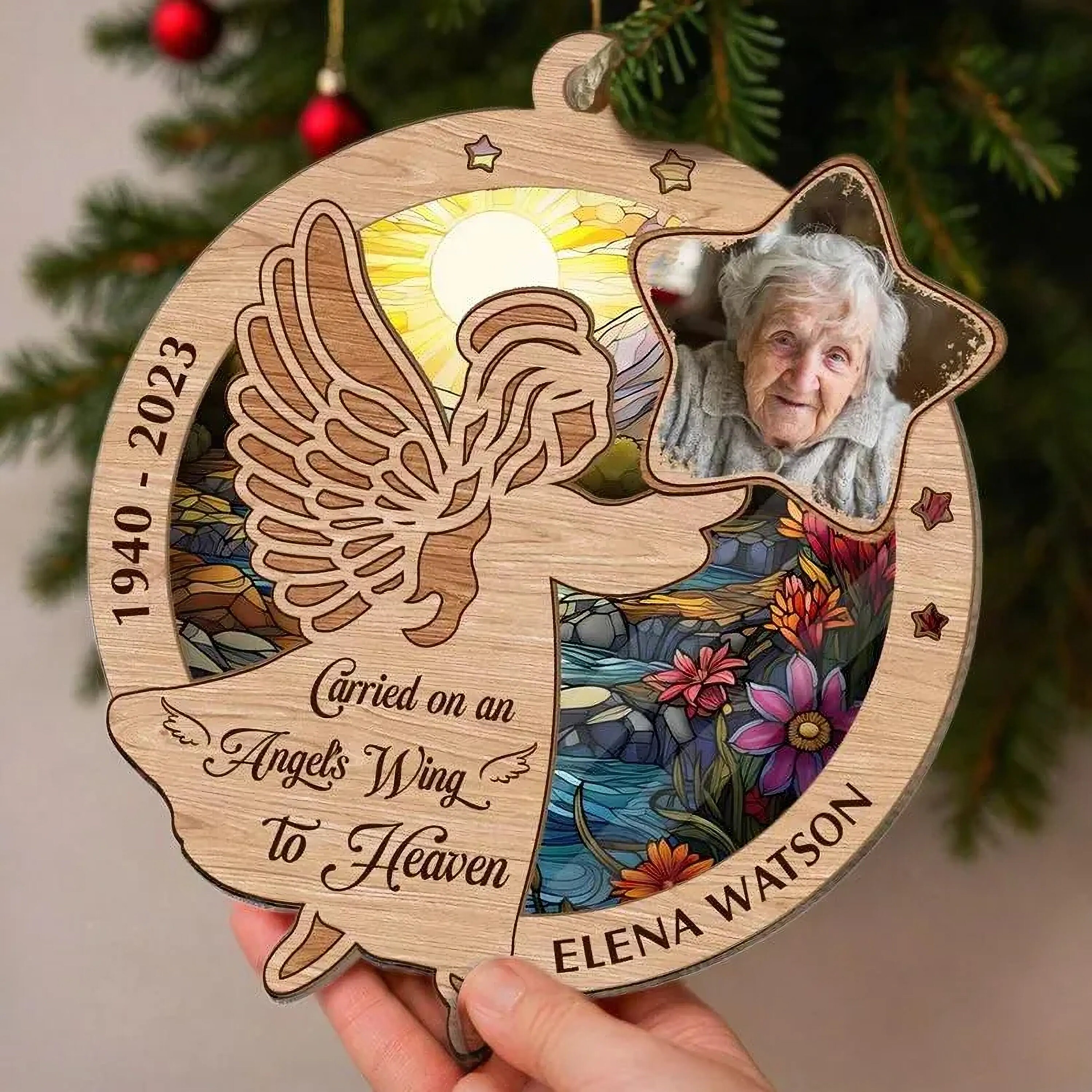 Personalized Suncatcher Photo Ornament,suncatcher Sympathy Gift,dad ...
