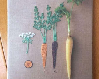 Garden vegetable Embroidery Kitchen Garden Books illustration Aoki Kazuko - Japanese Craft Books