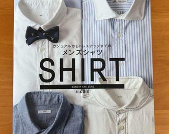 MENS Shirt Book from Casual to Dressy Sewing patterns Book Sports dress military Work shirt Jacket - Japanese Craft Book