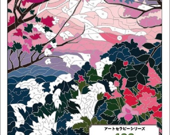 100 Puzzle Coloring Book 8 Forest Primavera, Estate, Autunno, Inverno - Libro da colorare giapponese