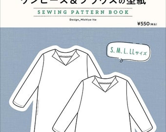 Slit neckline dress and blouse patterns - Japanese Craft books