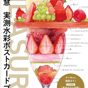 MEDIDA Livro de cartões postais em aquarela de Endo Satoshi - Livro de artesanato japonês