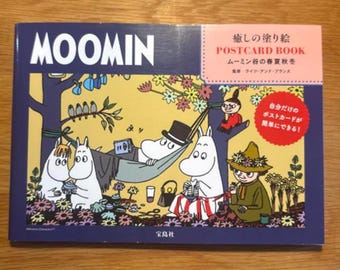 Moomin Healing Coloring Book POSTCARD BOOK Moomin Valley Spring