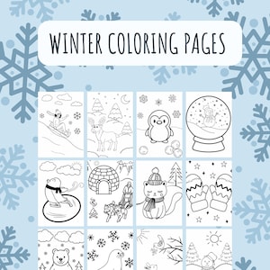 Winter Coloring Pages, Kids Winter Activity, Winter Classroom, Winter Ideas for Kids, INSTANT DIGITAL DOWNLOAD