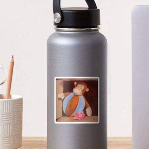 Sticker, waterbestendig, voor kinderen, knuffelaap, schattig, personaliseer een object, verjaardag