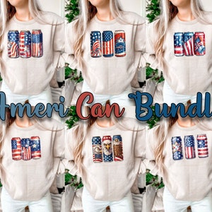 Ameri Can bundl png 4th Of July png, America png, Independence Day png, Patriotic png, USA flag png, Sublimation Designs, shirt png designs