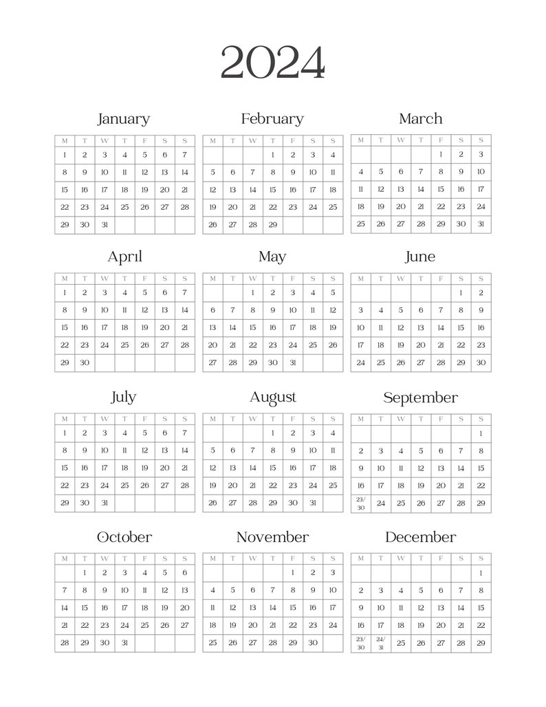 Printable Digital 2024 Planner Etsy