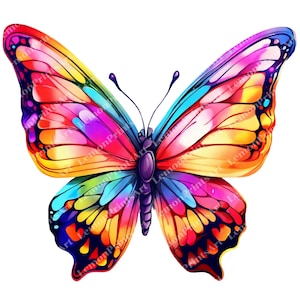 42 clipart papillon fantaisie, papillons colorés, PNG transparent de haute qualité, créations en papier, journaux indésirables, téléchargement numérique, commercial