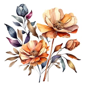 25 Abstrakte Blumen Clipart, getrocknete Blumen, hochwertige transparente PNG, Papiermodelle, Junk Journals, digitaler Download, kommerzielle Nutzung