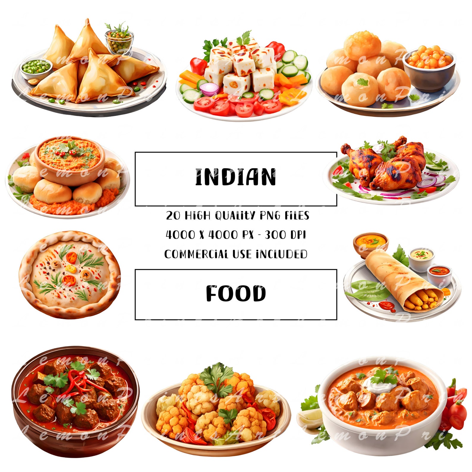 20 Indian Food Clipart, Indian Dishes Clipart, High Quality Transparent ...