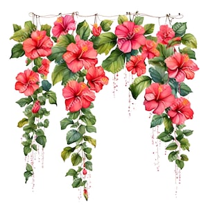 64 Hibiscus Flower #2 Clipart, Tropical Flower Graphics, High Quality Transparent PNG, Junk Journals, Digital download, Commercial use