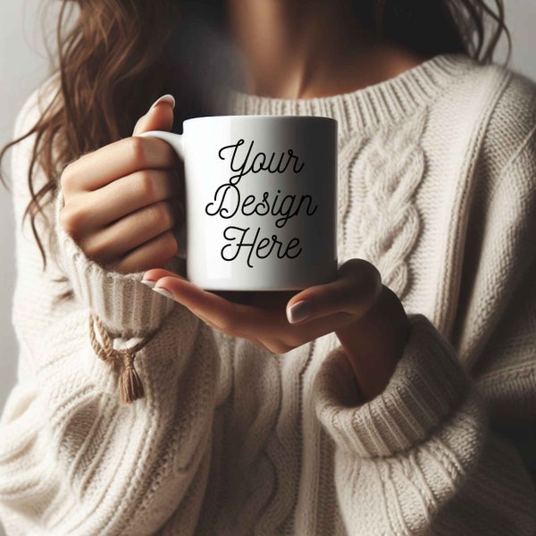 Mug mock-up, Mockup, coffee, warm tone, blonde