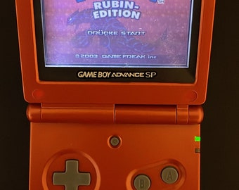 Nintendo GBA Gameboy Advance SP Groudon Edition - Pokemon Edition - Handheld Konsole - TOP Zustand - neuwertig