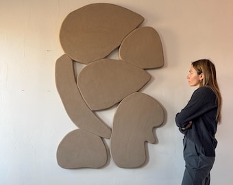 Abstract 3D Art – Textured Relief Wall Sculpture in Irregular Organic Shape, Handmade Modern Artwork and Unique Gift for Home Décor