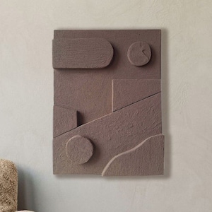Fusion Géométrique : Peinture 3D Texturée - Art Mural Sculptural Contemporain pour la Déco Maison Moderne