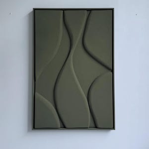 Art Mural en Plâtre Texturé - Peinture Sculpturale 3D - Décor Minimaliste Japandi - Cadeau de Crémaillère Unique