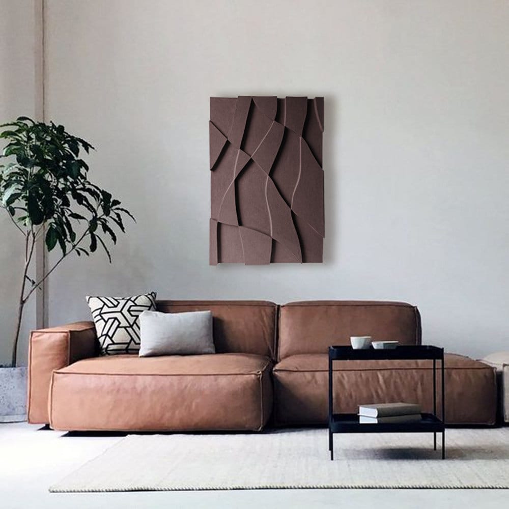 View of Textured 3D Geometric Wall Art - Modern Abstract Relief Sculpture - Etsy