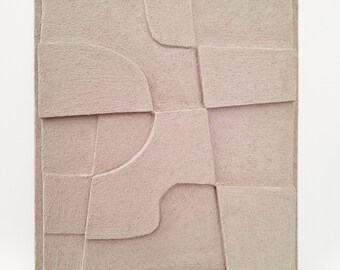 Modern 3D Painting: Unique Relief Wall Art, Sculptural Plaster, Sandy White Wall Decor - Ideal Handmade Housewarming Gift, Textured Artwork