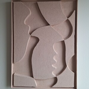Peinture 3D moderne: Art mural en relief, plâtre sculptural, décor pêche - Cadeau artisanal idéal pour fille/petite amie