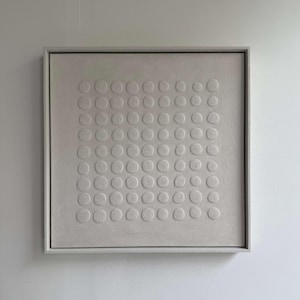 Moderne Minimalistische Wandkunst: Abstrakte Monochrome Skulptur, Gipsmalerei, Strukturierte Punkte Symmetrisches Relief,Einweihungsgeschenk